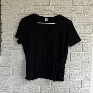 Old Navy Black Front Tie Top